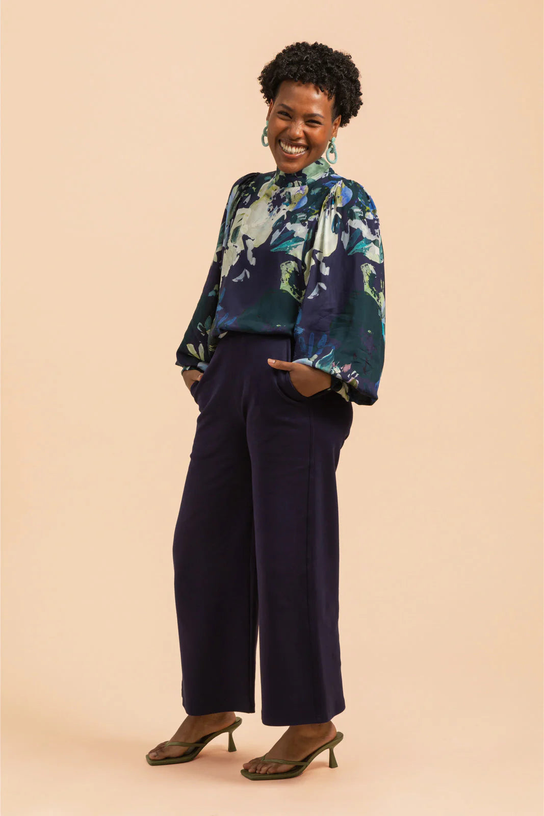 Puff Blouse - Blue Anemone