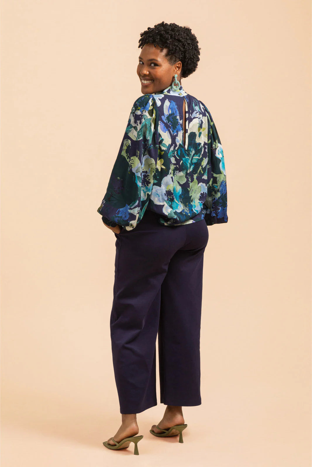 Puff Blouse - Blue Anemone