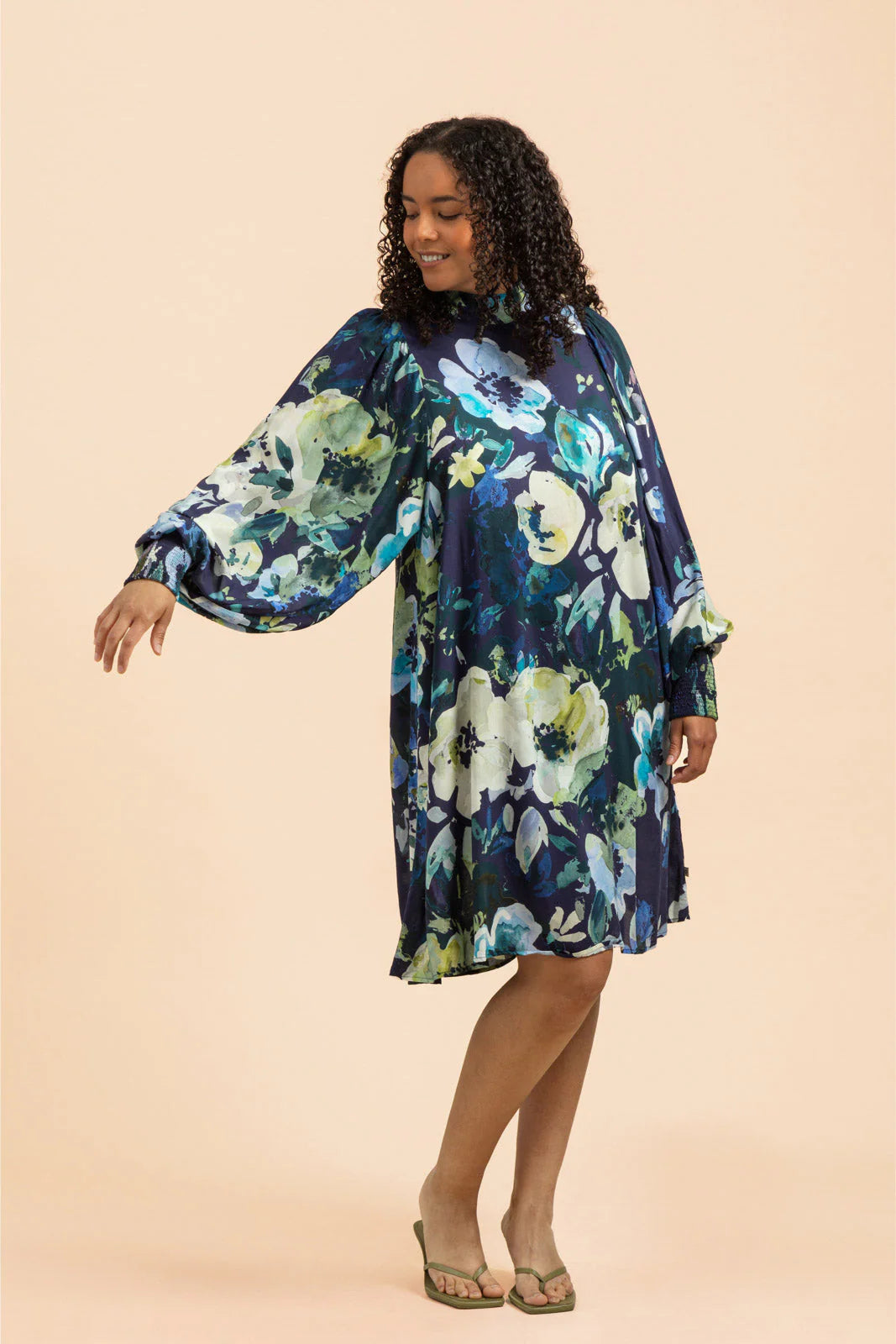 Puff Dress - Blue Anemone