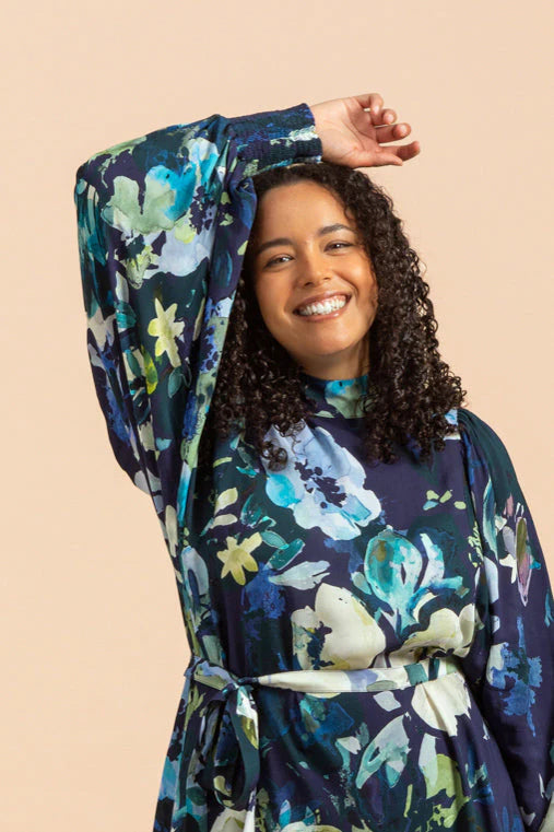 Puff Dress - Blue Anemone