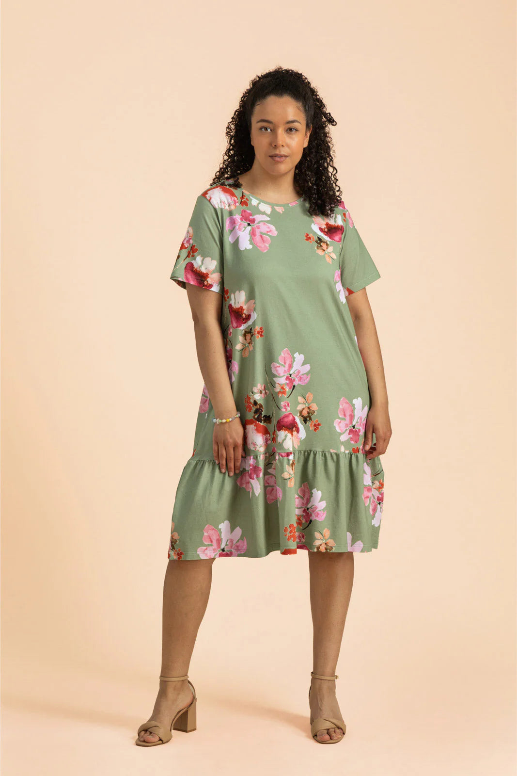 Ruffle T-shirt Dress - Cherry Blossom