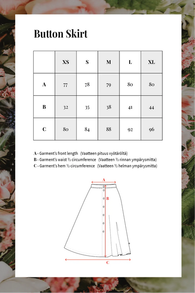 Button Skirt - Vintage Leaf