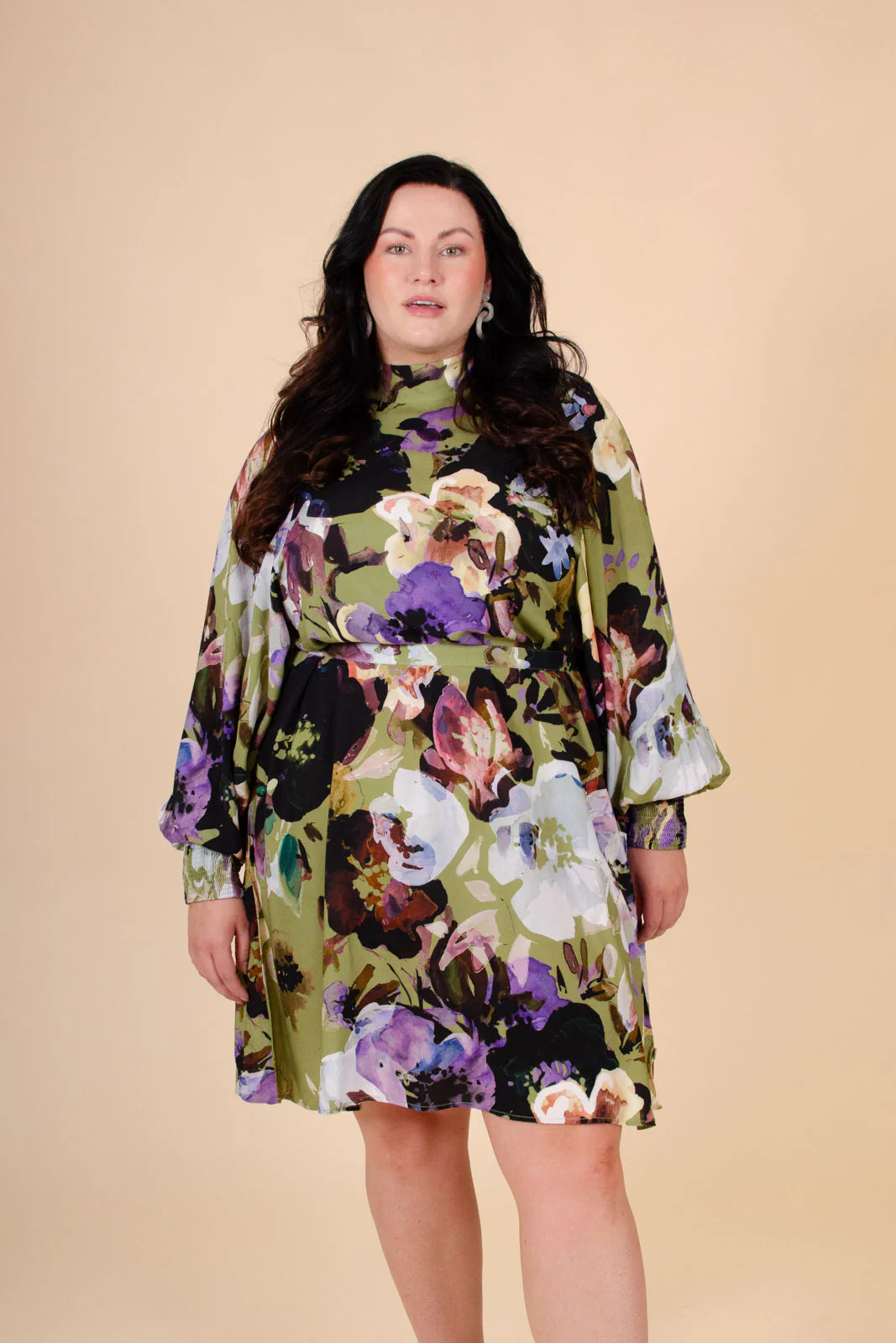 Puff Dress - Olive Anemone