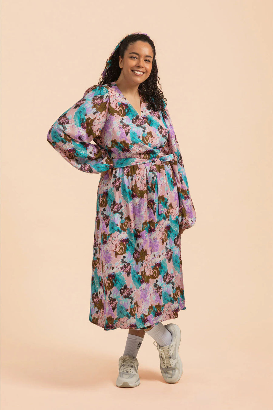 Wrap Midi Dress - Candy Aquarelle