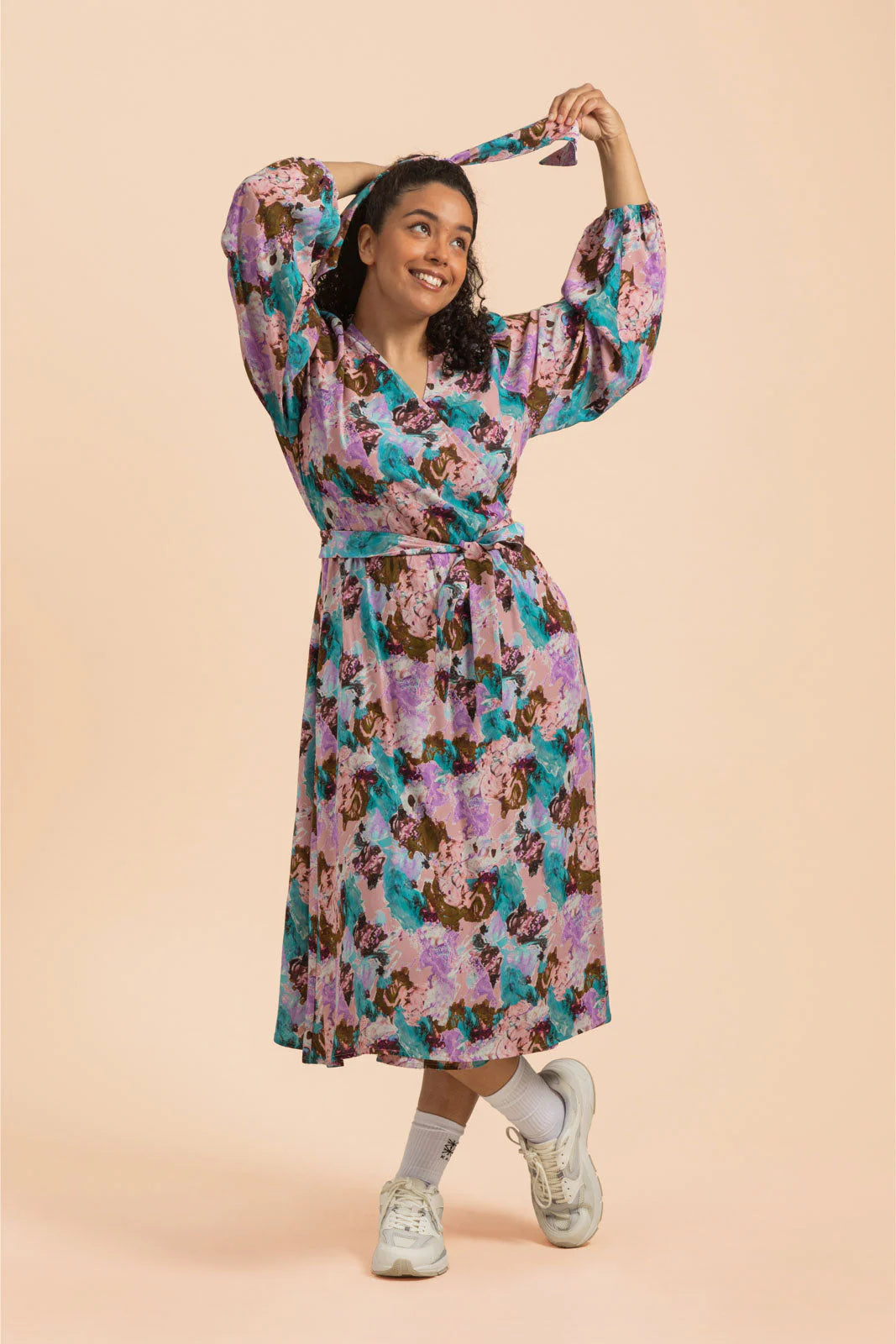 Wrap Midi Dress - Candy Aquarelle