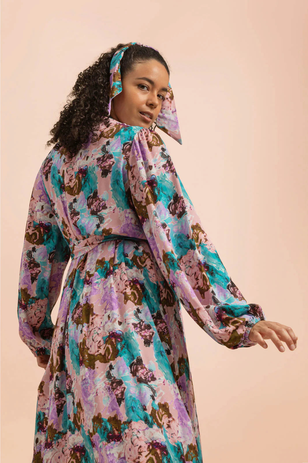 Wrap Midi Dress - Candy Aquarelle