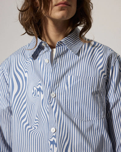 Lawrence Blue Glitch Stripe