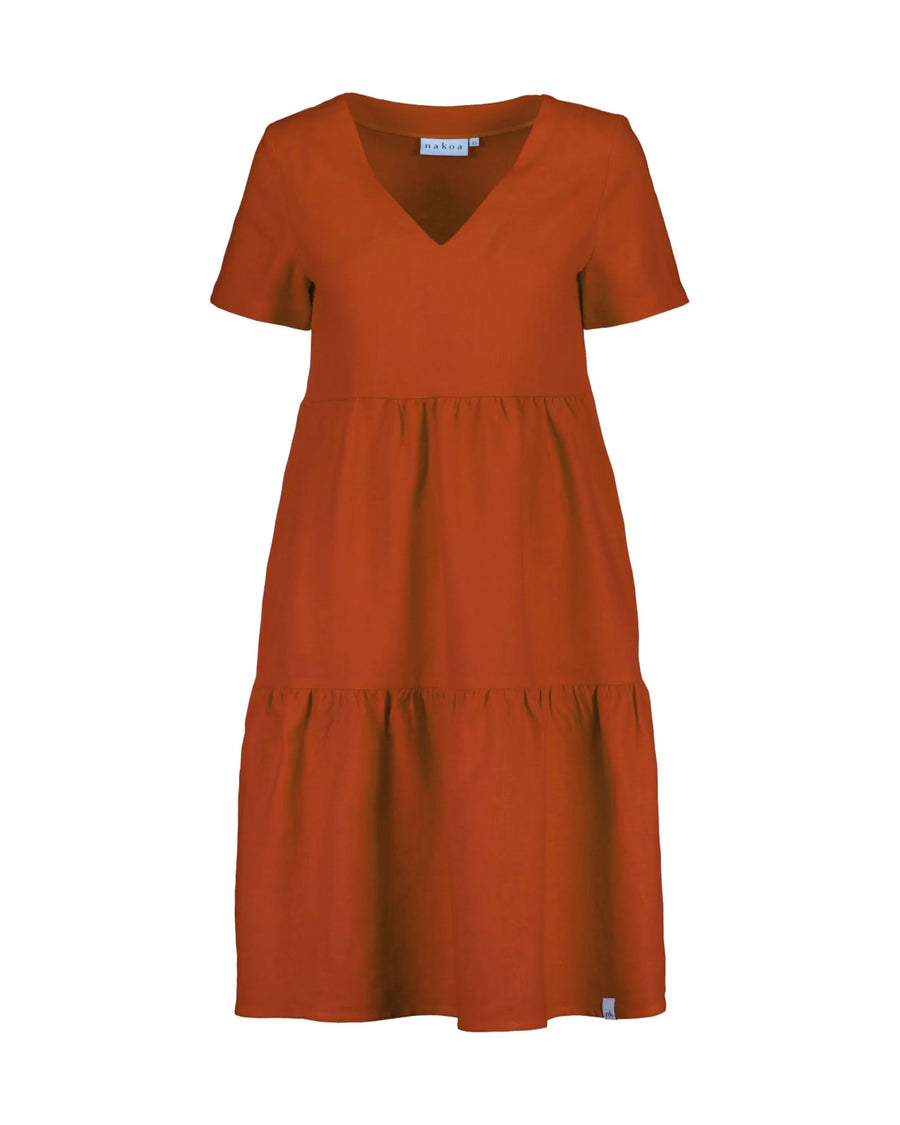 Layered Dress - Burnt Orange