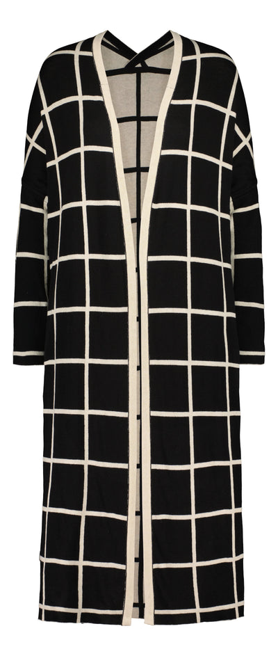 Long Cardigan - Giant Grid