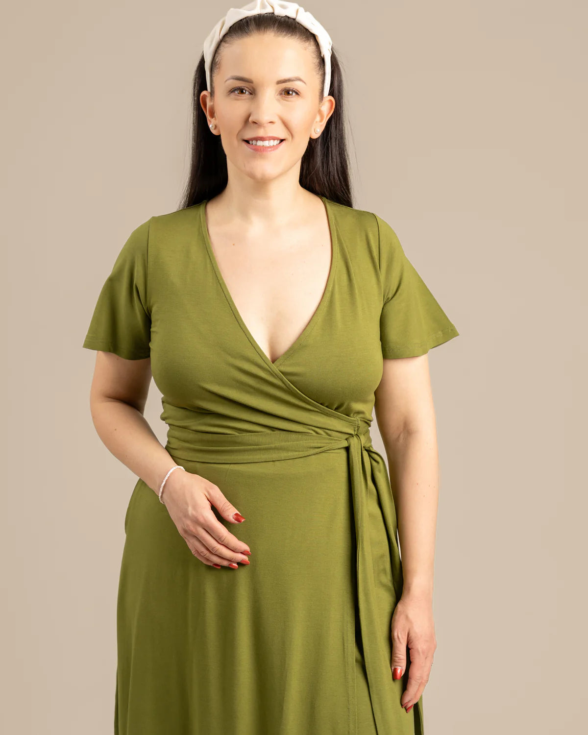 Lyhythihainen Kietaisumekko - Sammal