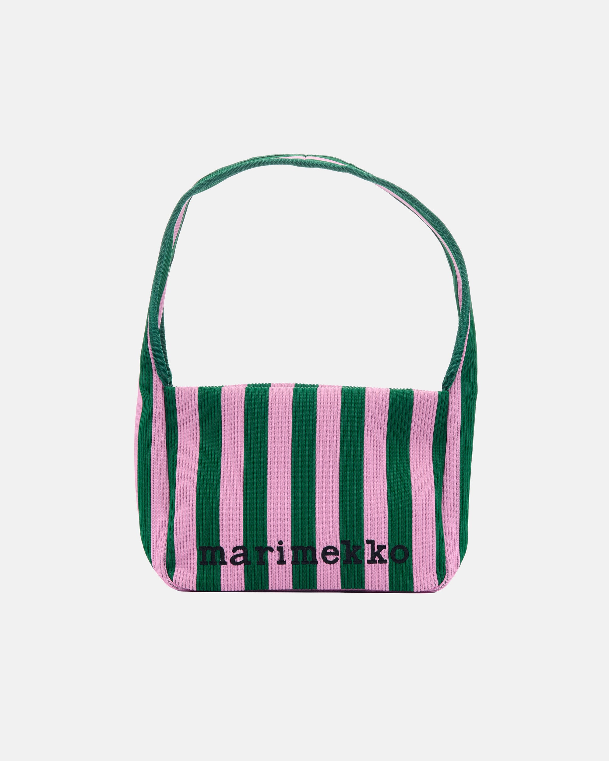 Knitted Shoulderbag Merirosvo - Pinkki-Tummanvihreä