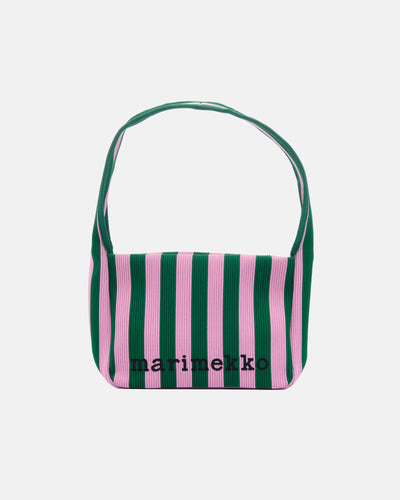 Knitted Shoulderbag Merirosvo - Pinkki-Tummanvihreä