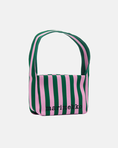 Knitted Shoulderbag Merirosvo - Pinkki-Tummanvihreä