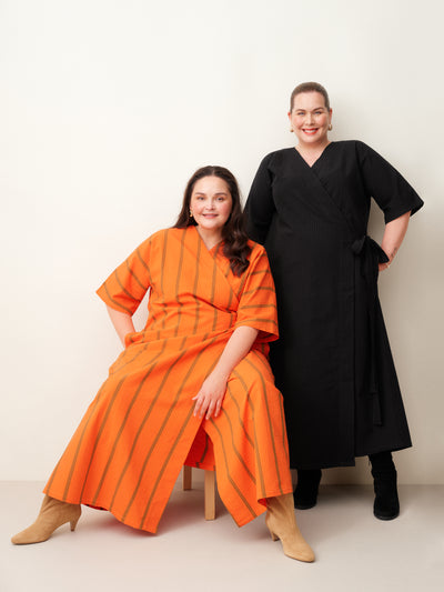 Ava Seersucker Wrap Dress - Scarlett