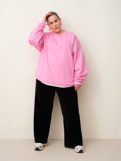 Velour Rib Pants - Black