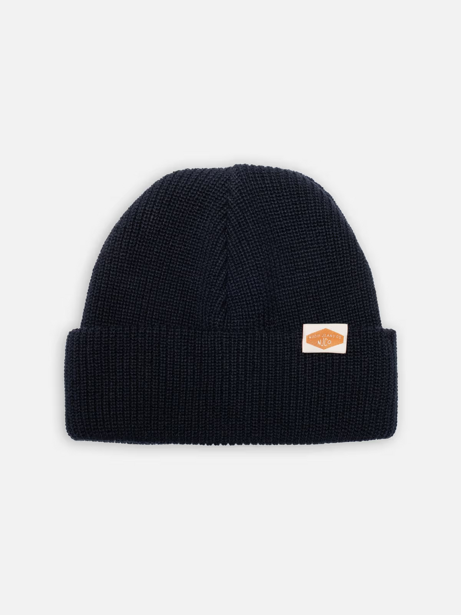 Cotton Beanie Ribbed Blueberry