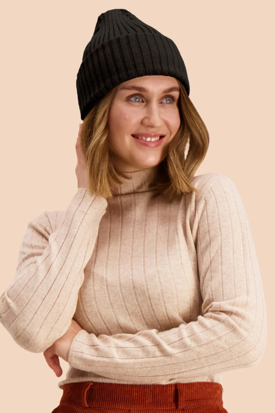 Rib Beanie - Black