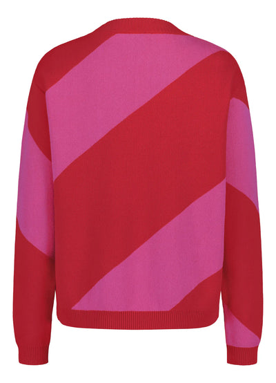 O-Neck Sweater - Red-Magenta