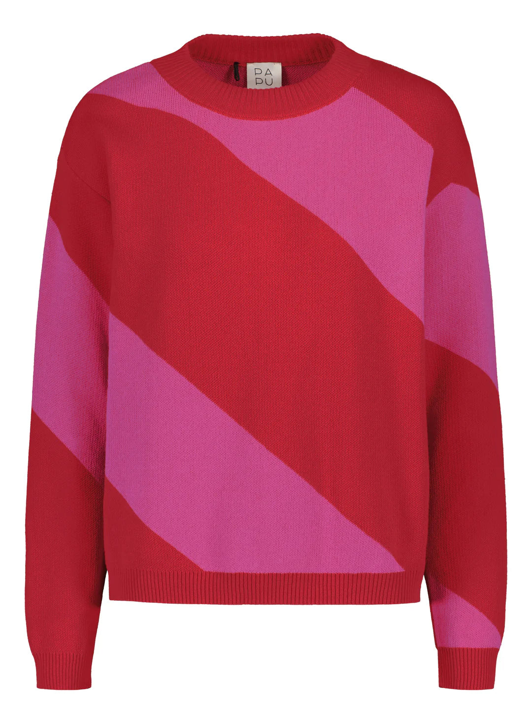 O-Neck Sweater - Red-Magenta