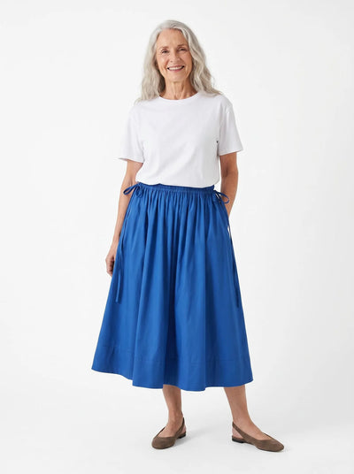 Adjustable Tie Midi Skirt - Blue Boost