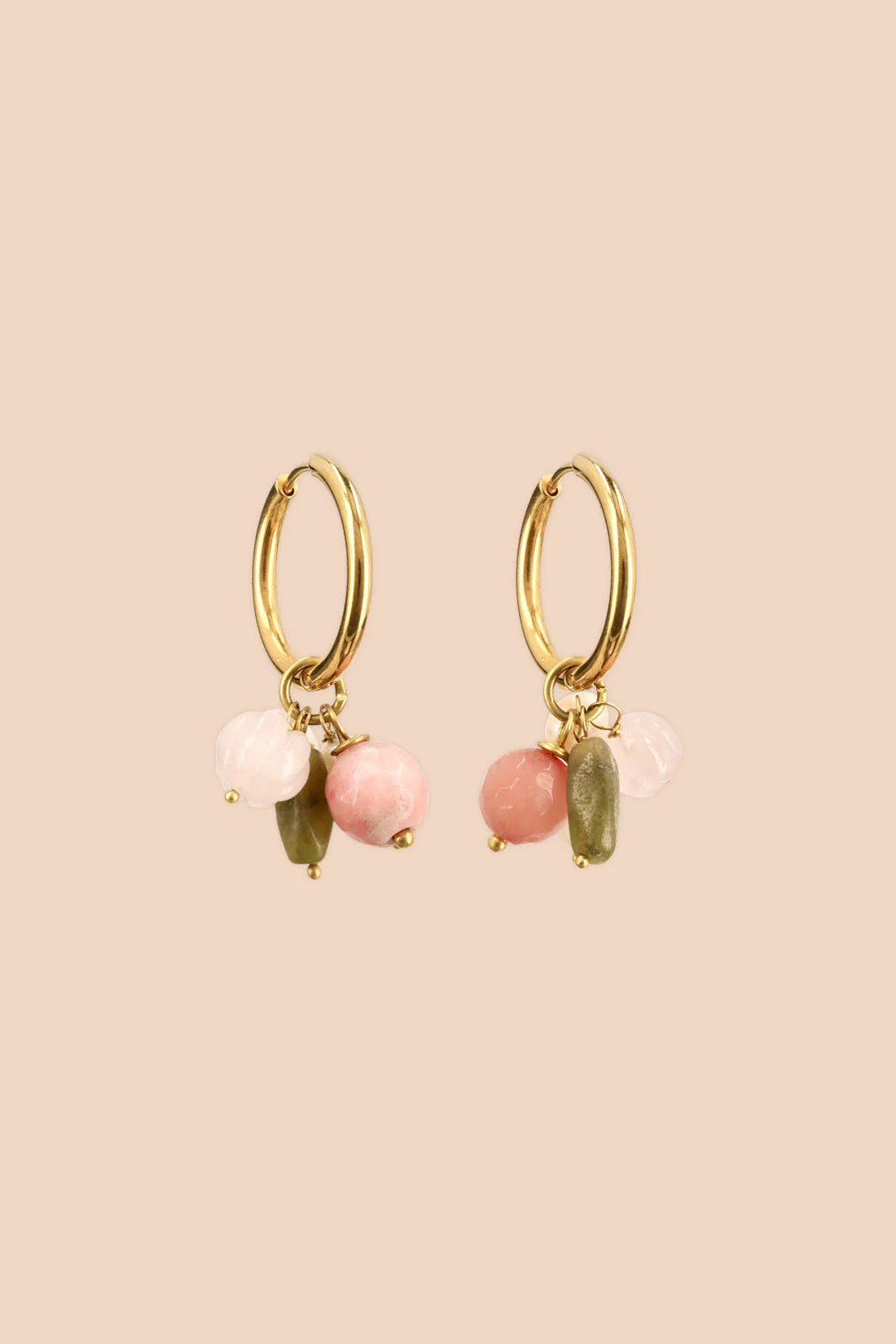 Binita Earrings - Rhodonite