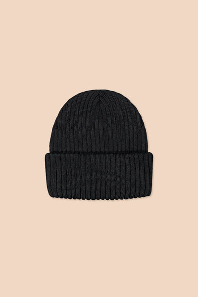 Rib Beanie - Black