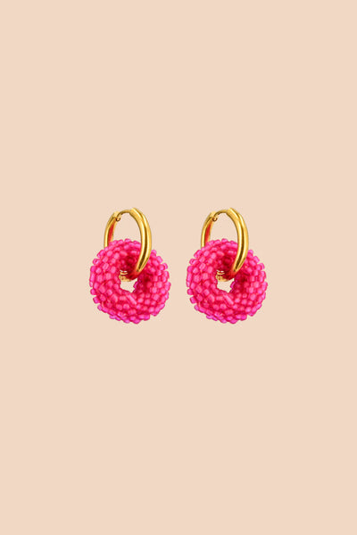 Veda Earrings - Hot Pink