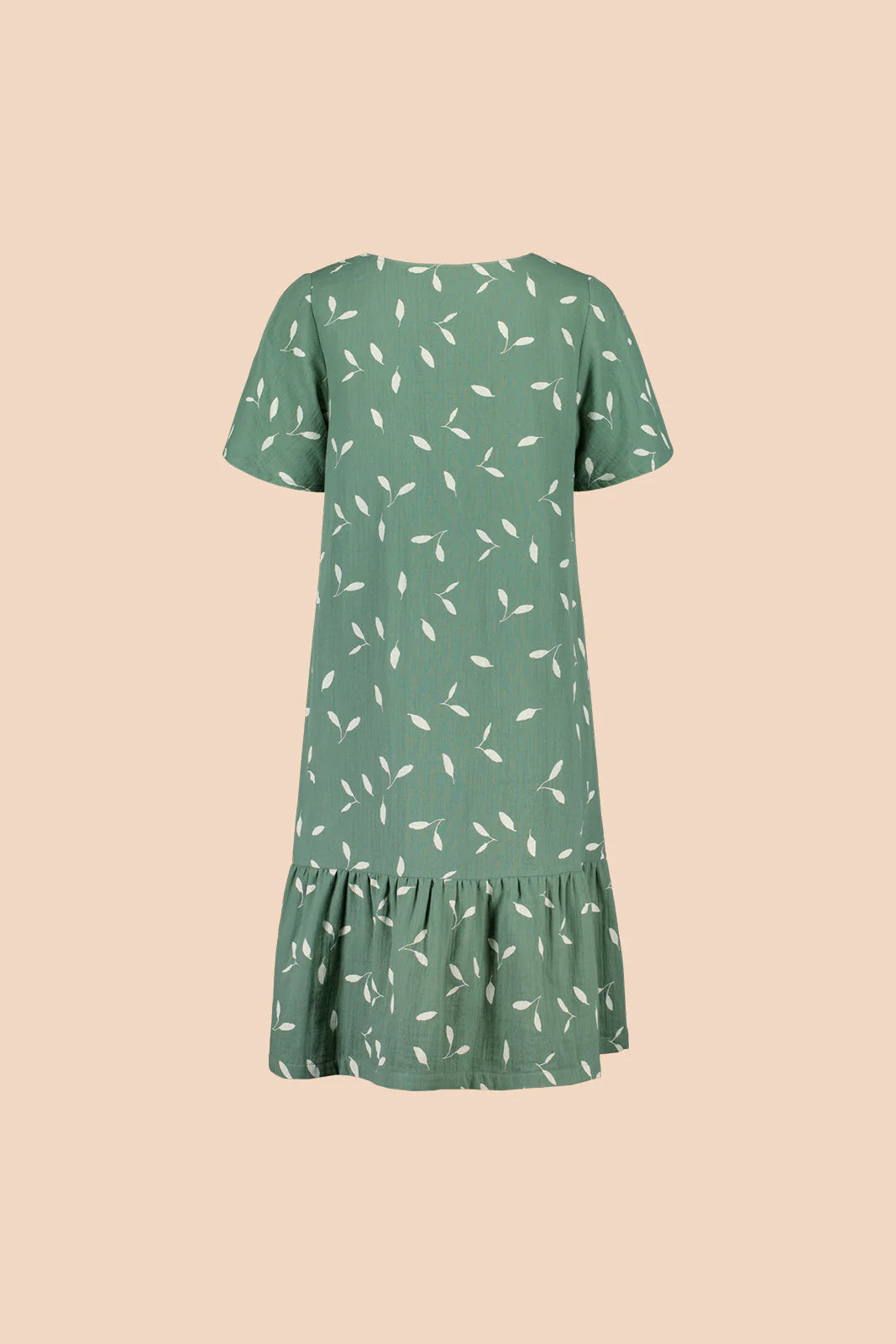 Frill Button Dress - Sage Wind