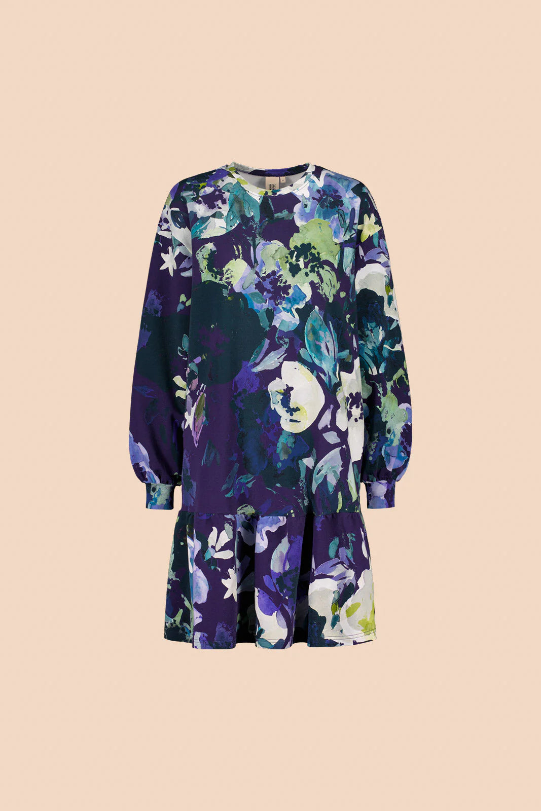 Ruffle Sweatshirt Dress - Blue Anemone