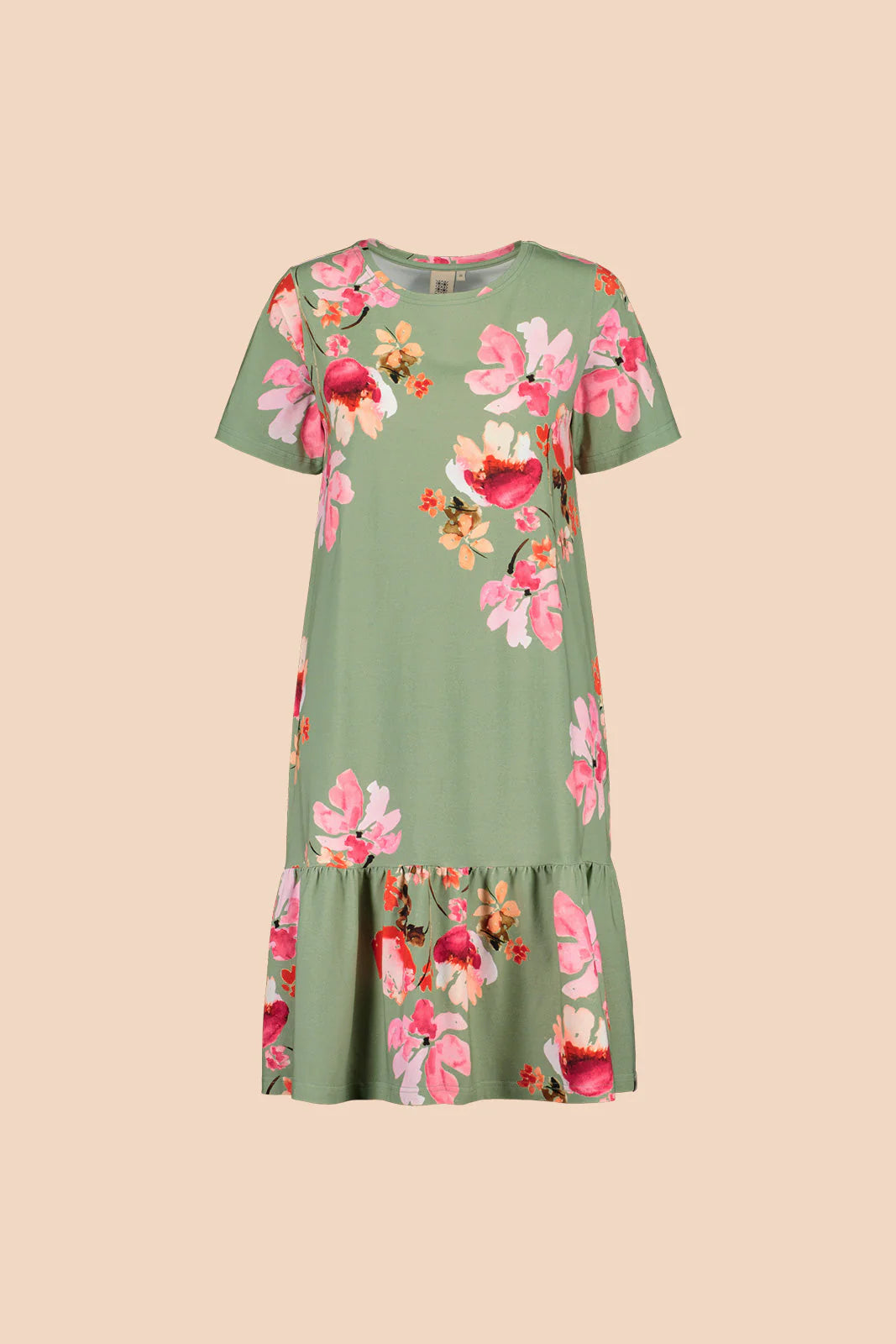 Ruffle T-shirt Dress - Cherry Blossom