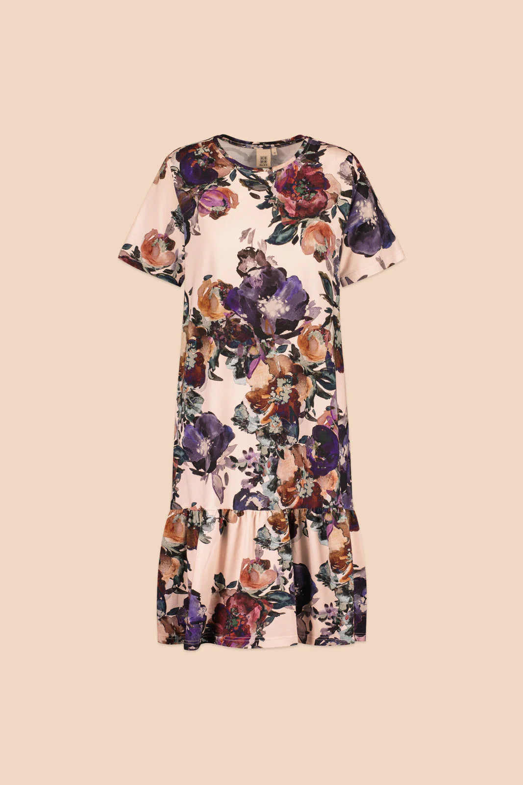 Ruffle T-shirt Dress - Roses