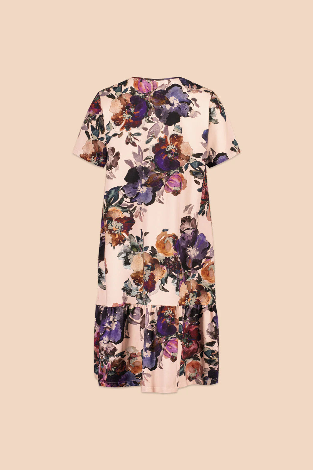 Ruffle T-shirt Dress - Roses