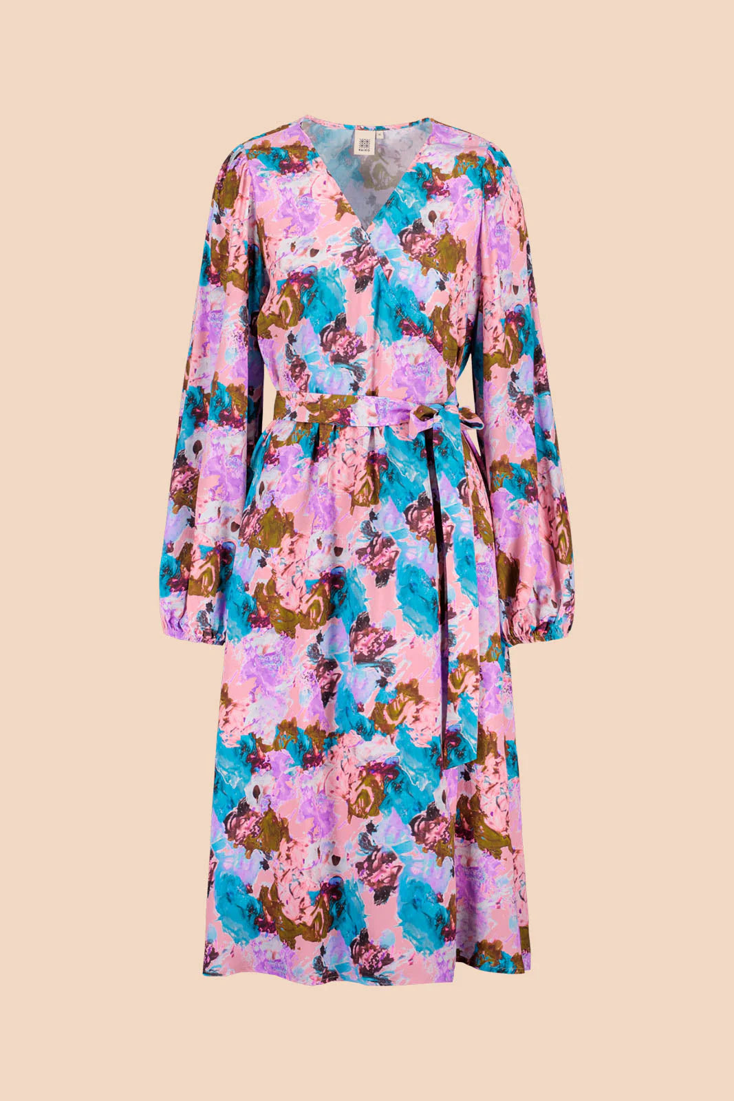 Wrap Midi Dress - Candy Aquarelle