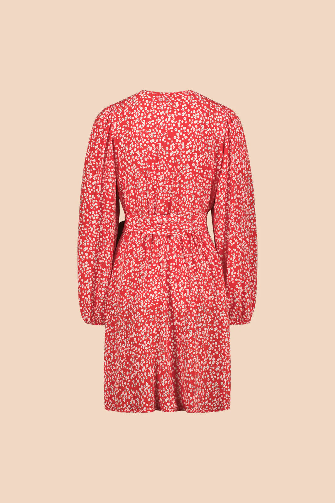 Wrap Mini Dress - Flora Red