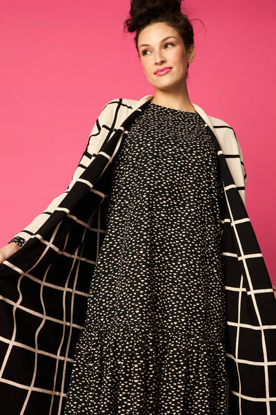 Long Cardigan - Giant Grid