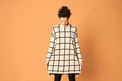 Knit Cosy Dress - Giant Grid