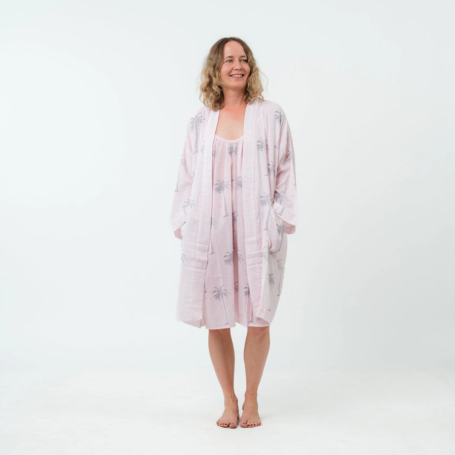 Kimono - Pink Palm