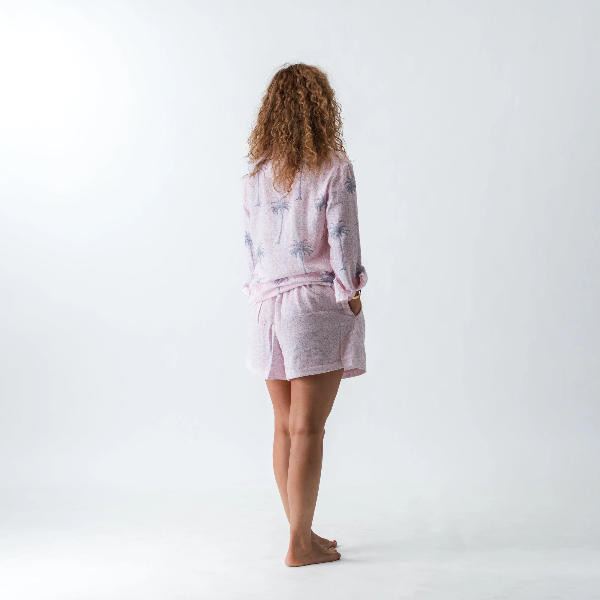 Palm Tree PJ Set - Pink