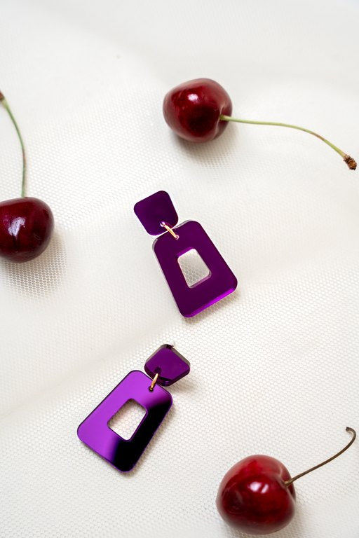 Kuvio korvikset - Violetti