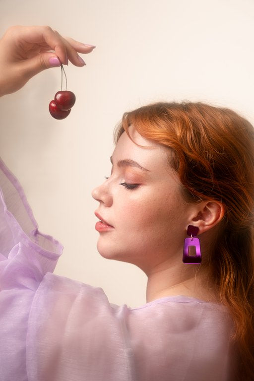 Kuvio korvikset - Violetti