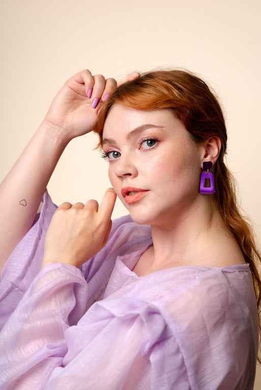 Kuvio korvikset - Violetti