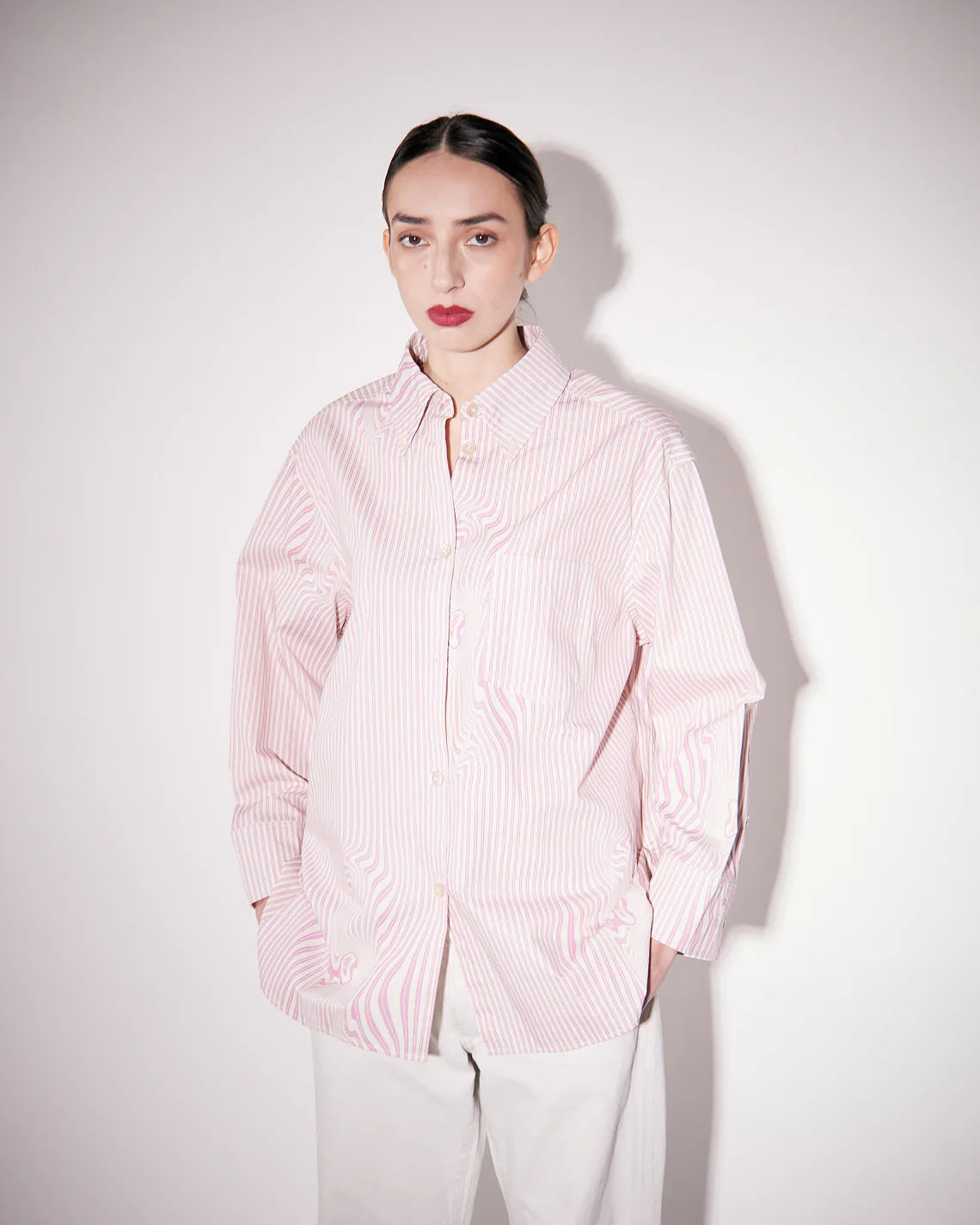 Rhona Pink Glitch Stripe