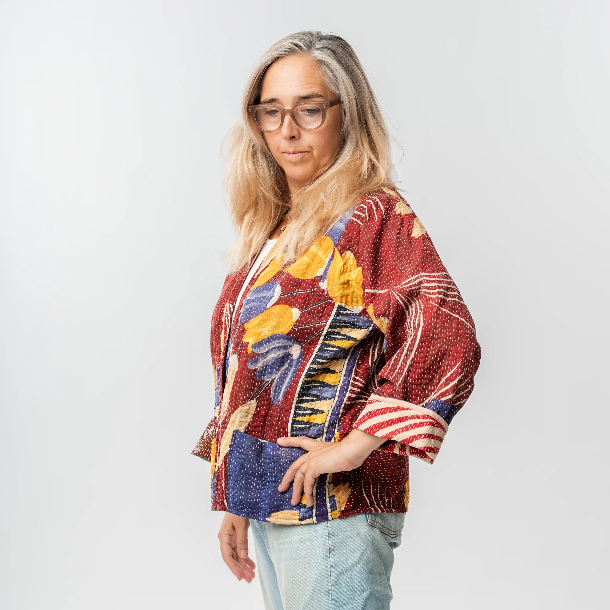 Reversible Vintage Kantha Coat - #12