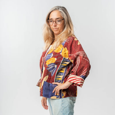 Reversible Vintage Kantha Coat - #12