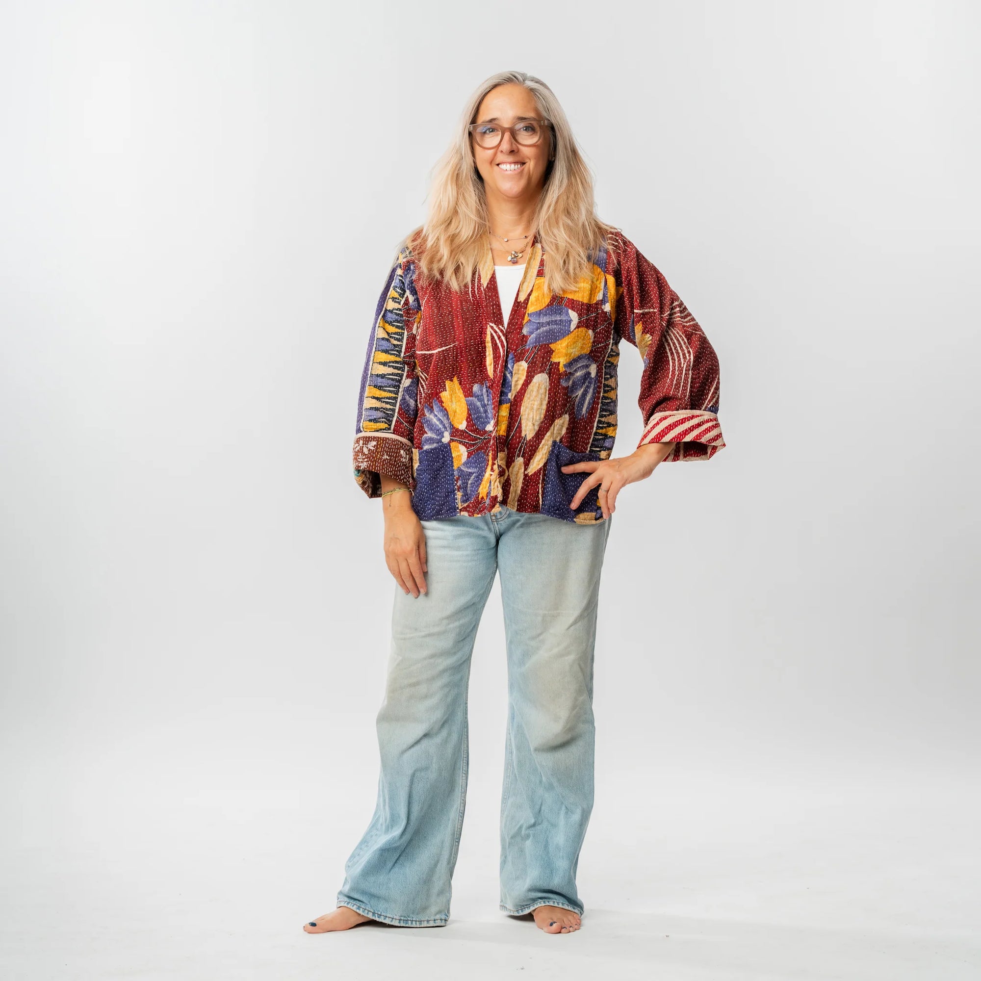 Reversible Vintage Kantha Coat - #12