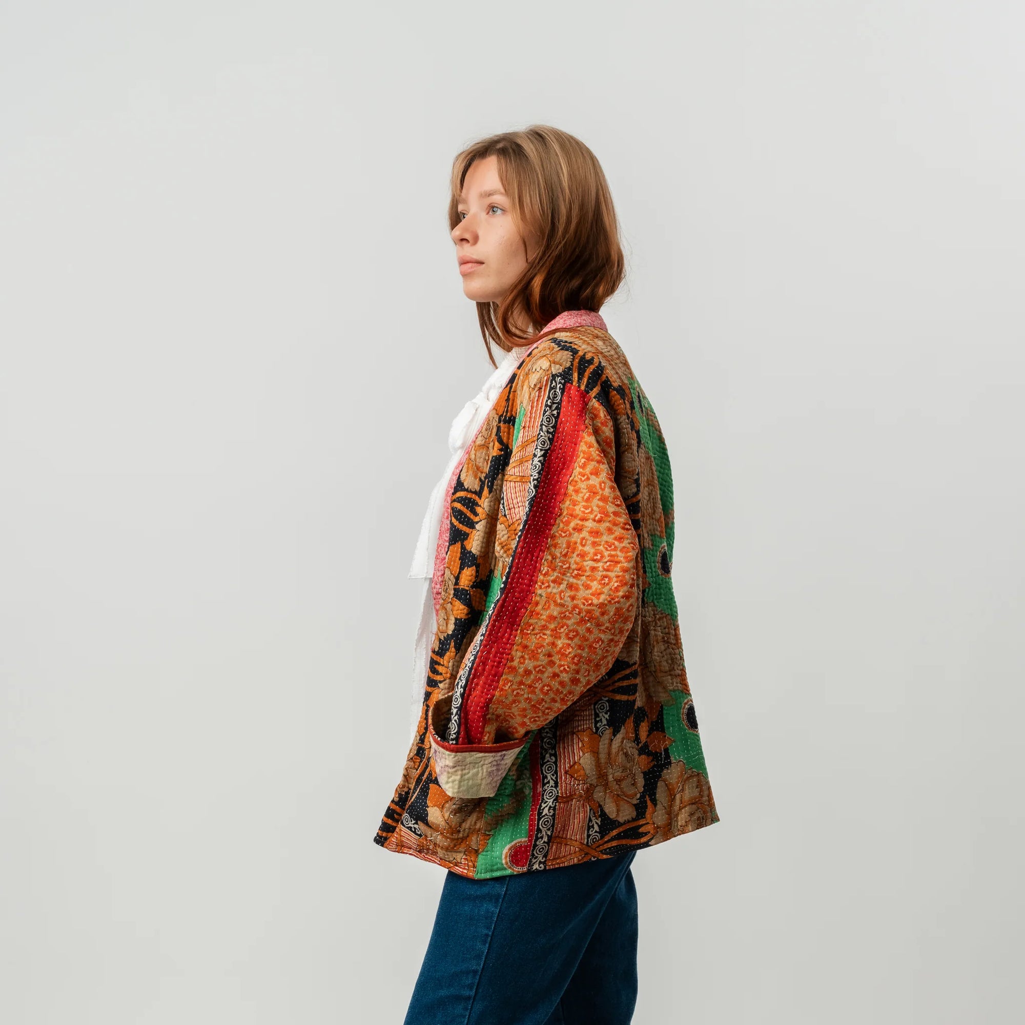 Reversible Vintage Kantha Coat - #14