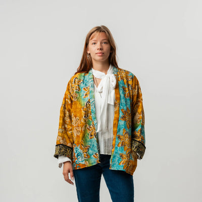 Reversible Vintage Kantha Coat - #18