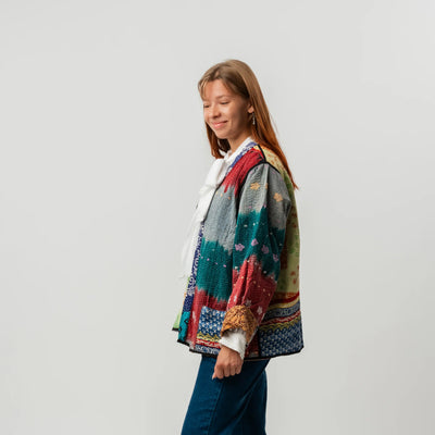 Reversible Vintage Kantha Coat - #19