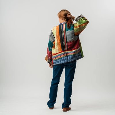 Reversible Vintage Kantha Coat - #19