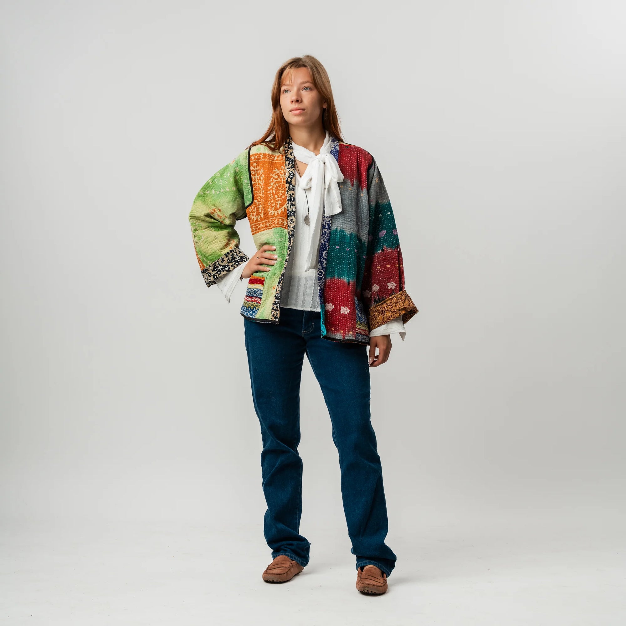 Reversible Vintage Kantha Coat - #19